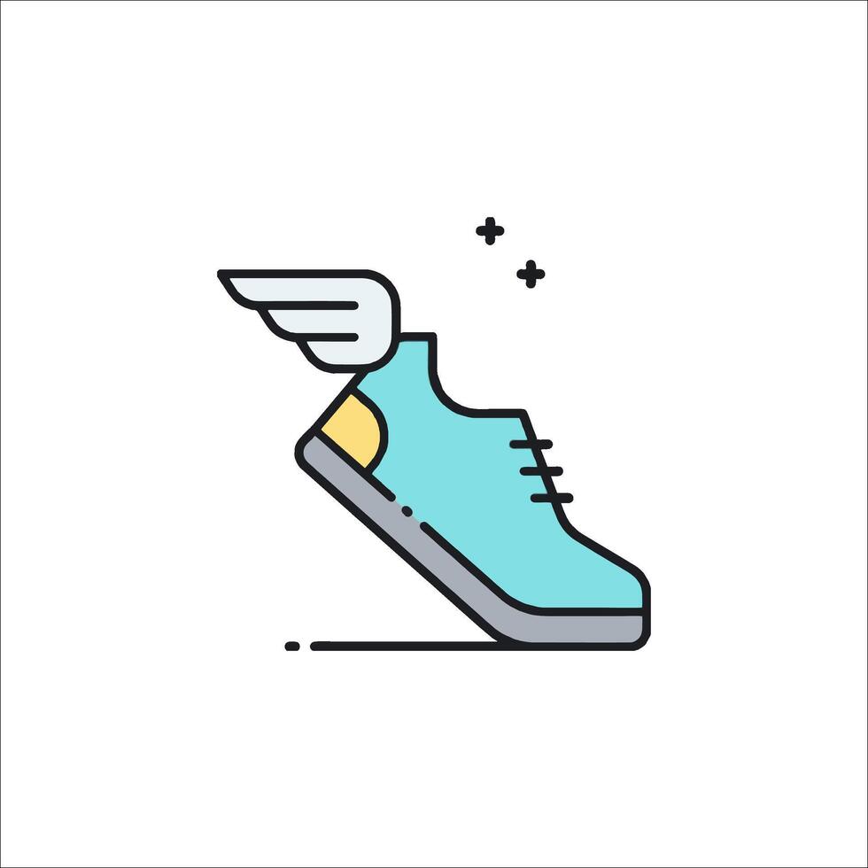 Shoe with wings icon vector