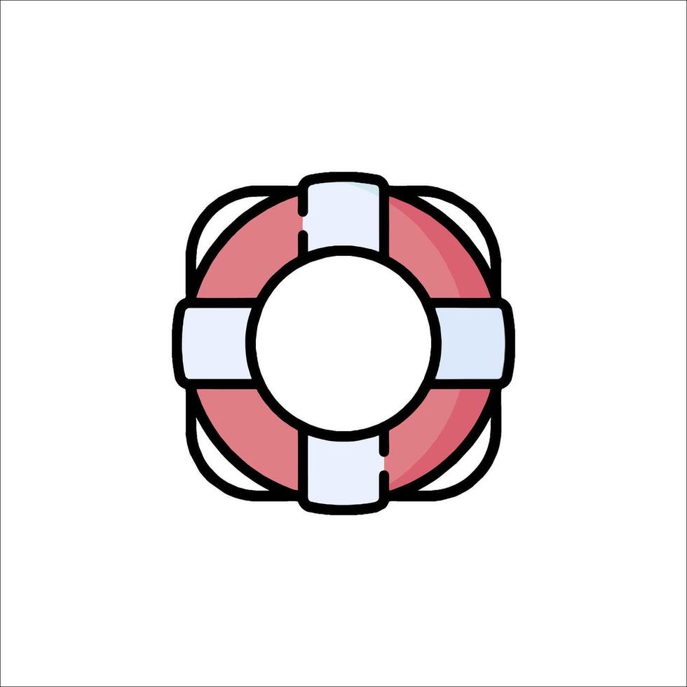 A life preserver icon on a white background vector