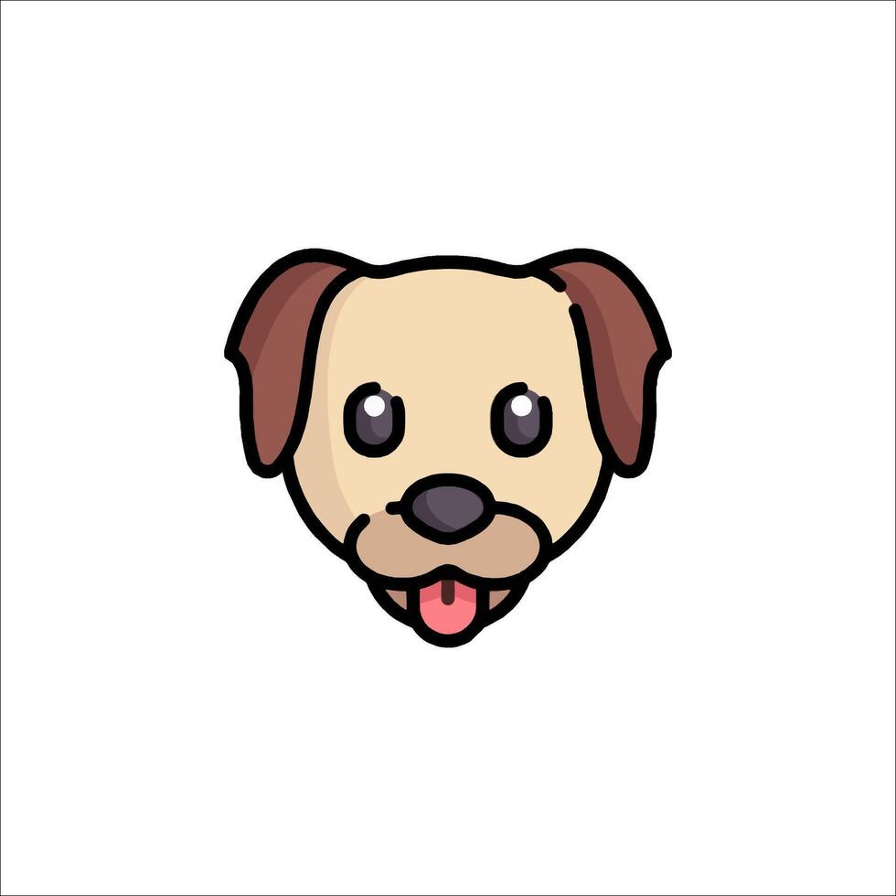 A cartoon dog head with its tongue out vector