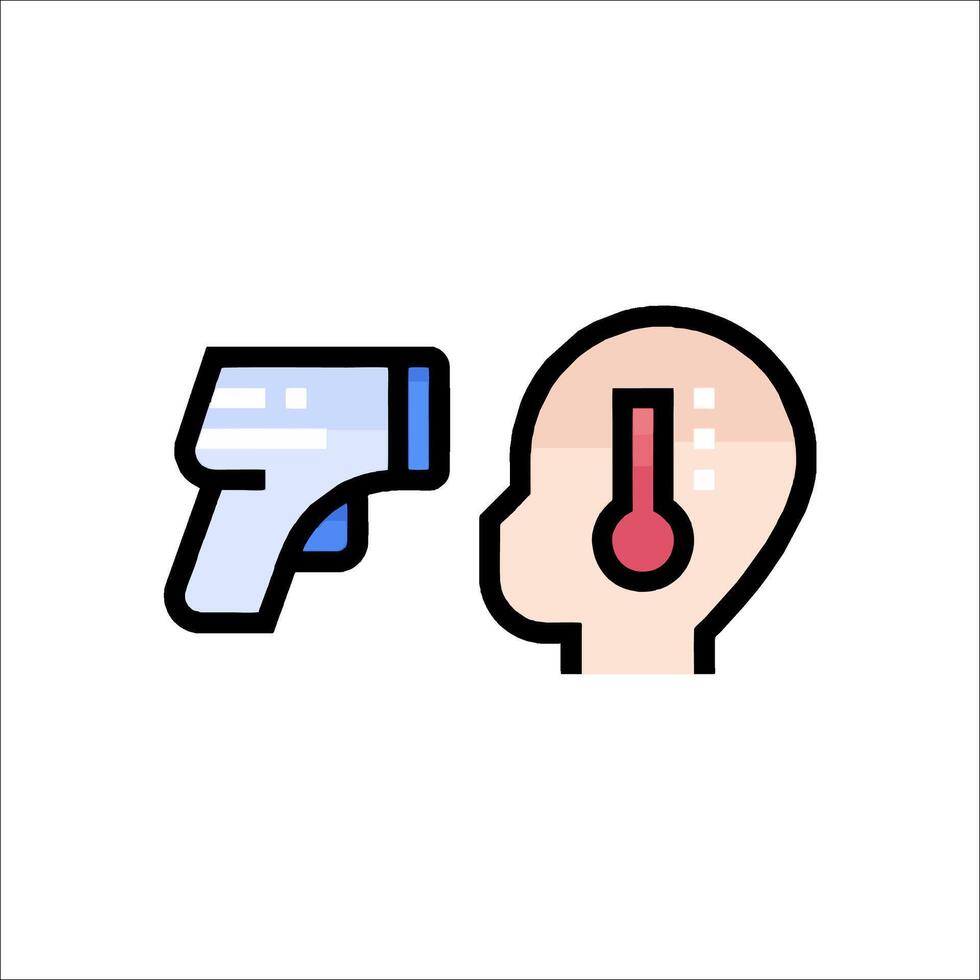A person with a thermometer and a gun vector
