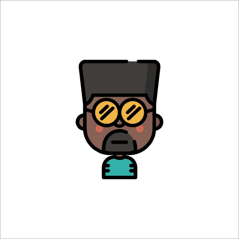 A cartoon character with glasses and a beard vector