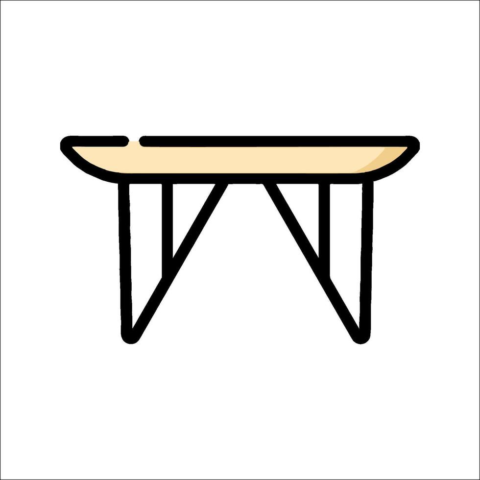 A table with a skateboard on it vector