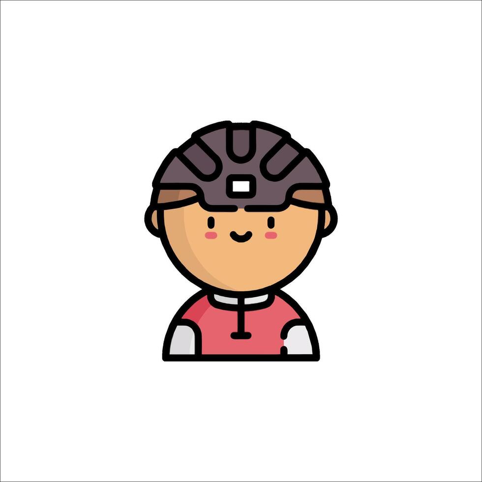 A cartoon character wearing a helmet vector