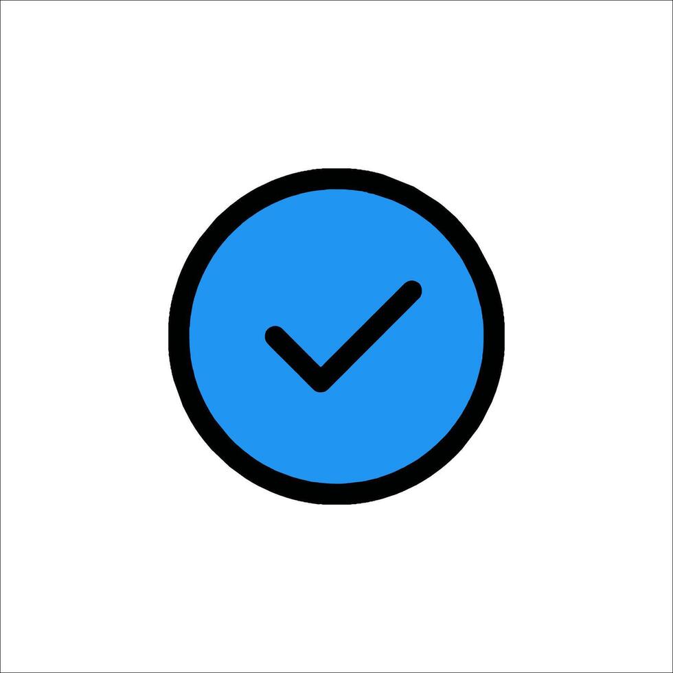 A check mark icon on a white background vector