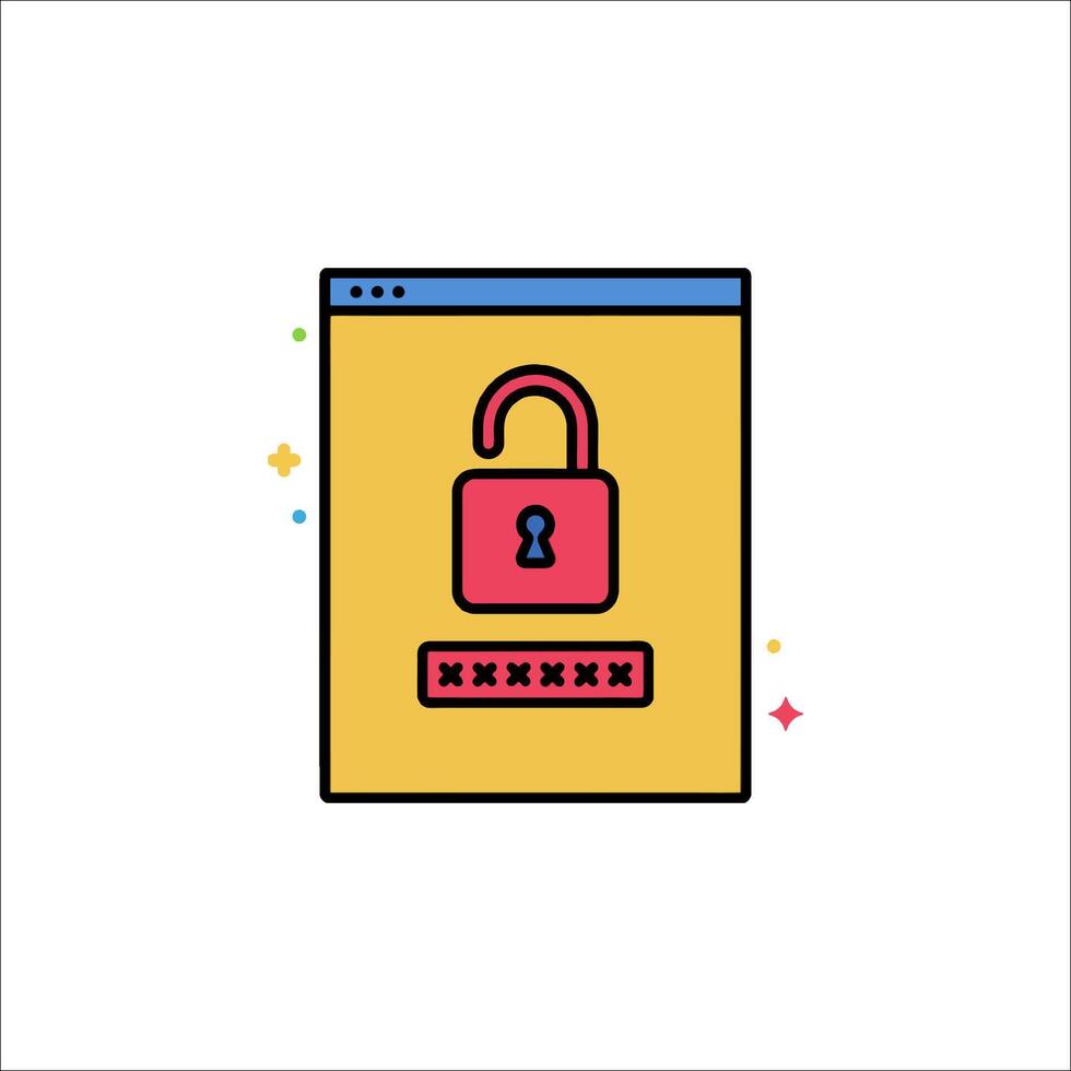 A padlock icon on a computer screen vector