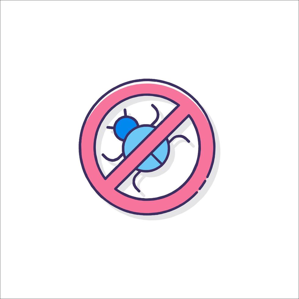 No bug sign icon vector