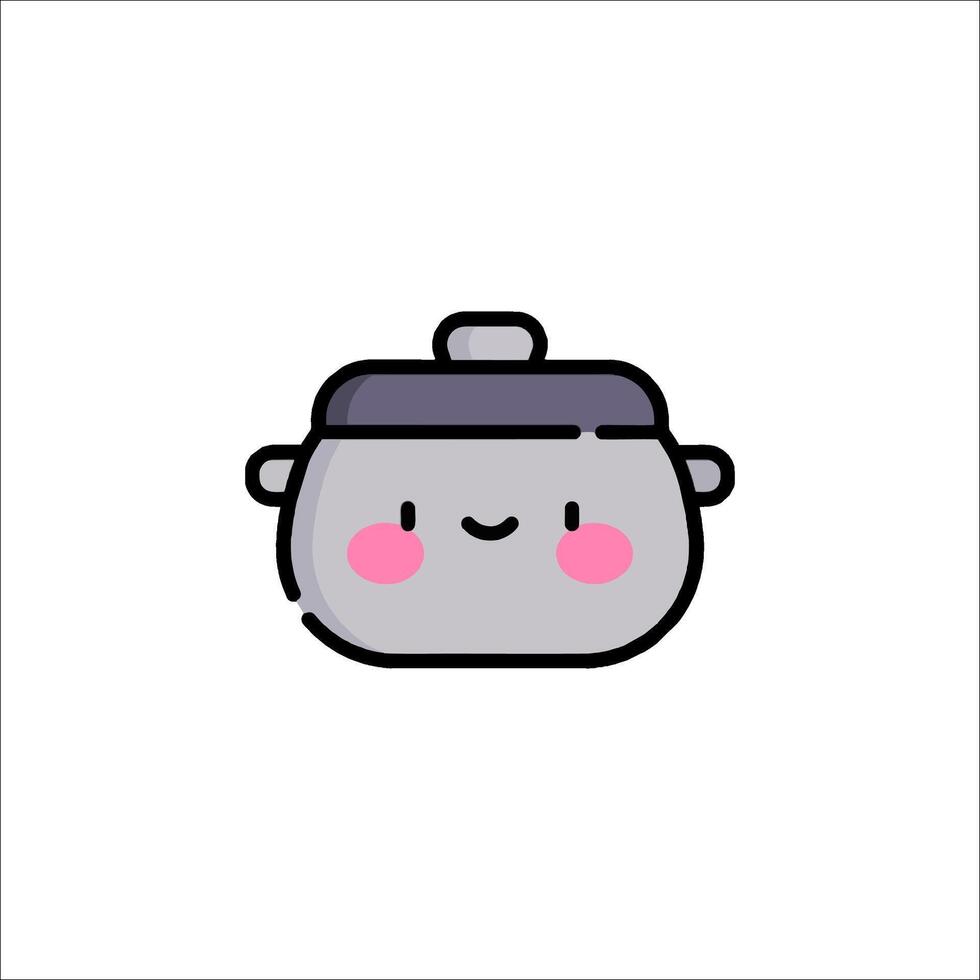 A cute pot with pink eyes and a pink face vector