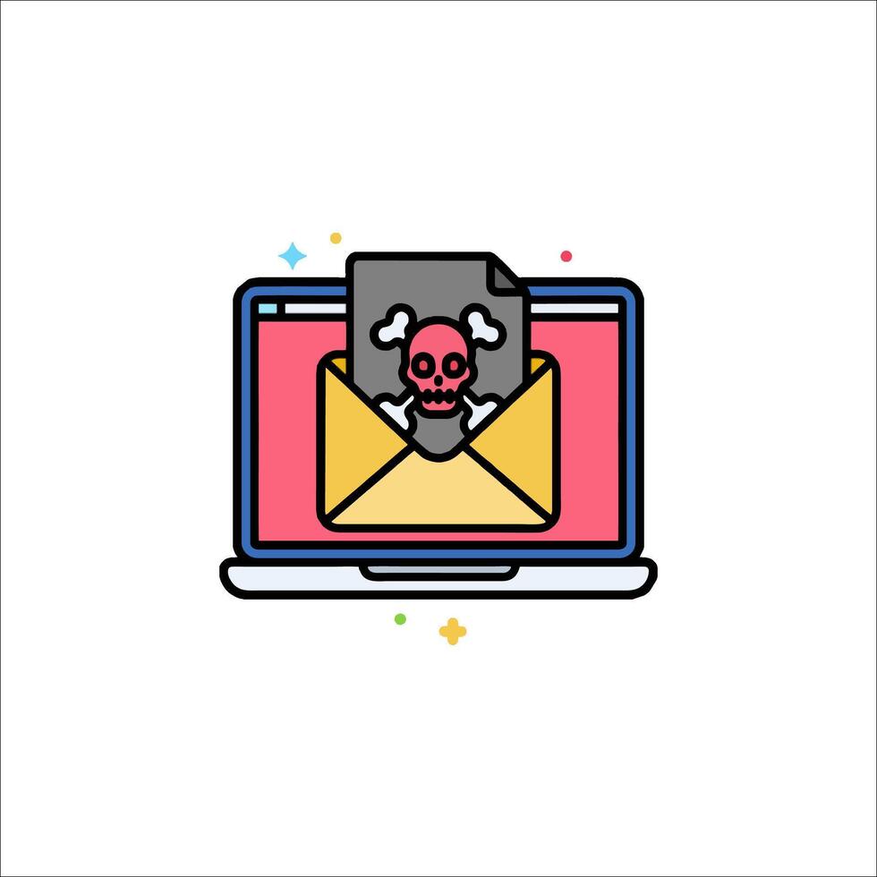 An email with a skull and a skull on it vector