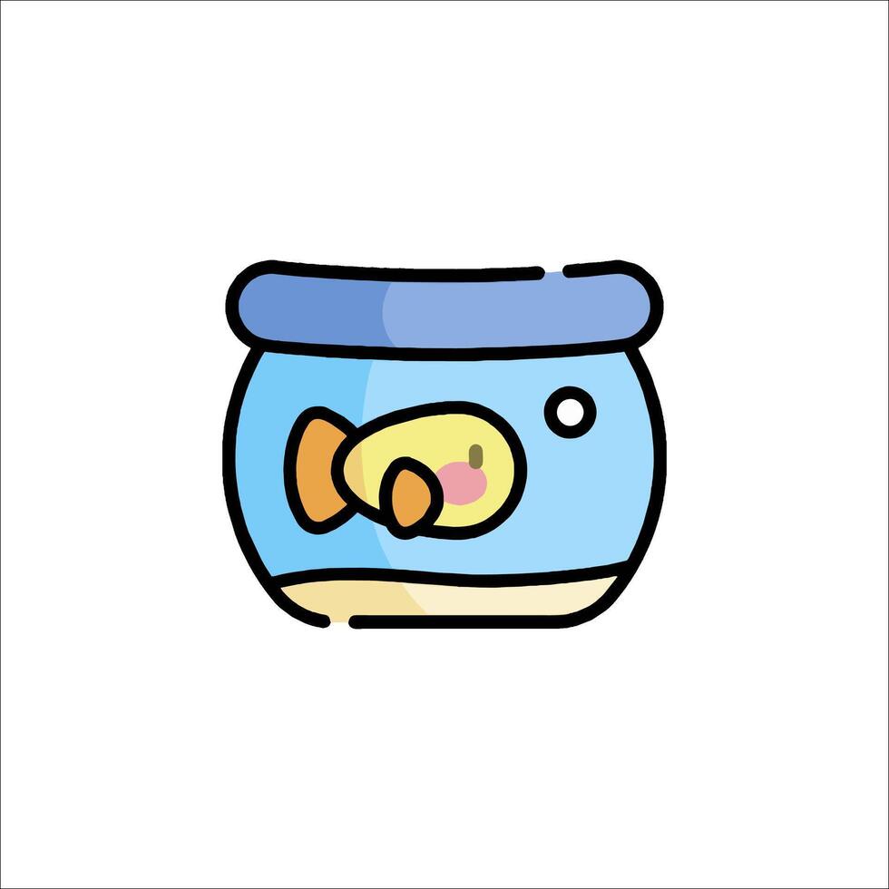 Fish bowl icon illustration vector