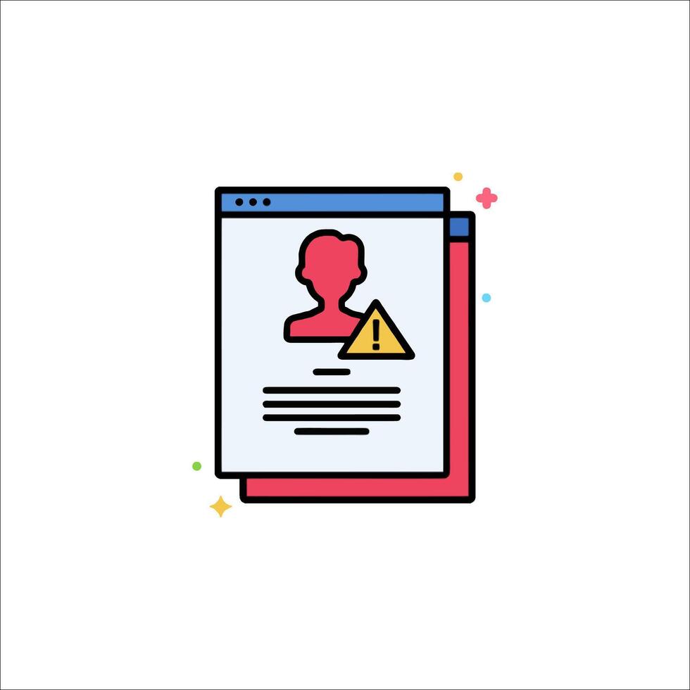 A person is on a computer screen with a warning sign vector