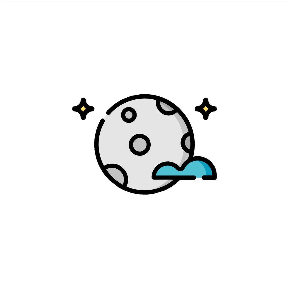 A moon and stars icon on a white background vector