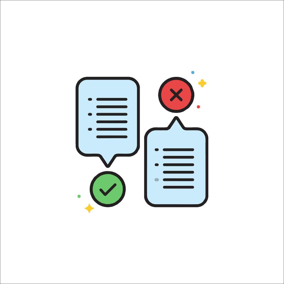 A checklist icon with two boxes and a tick vector