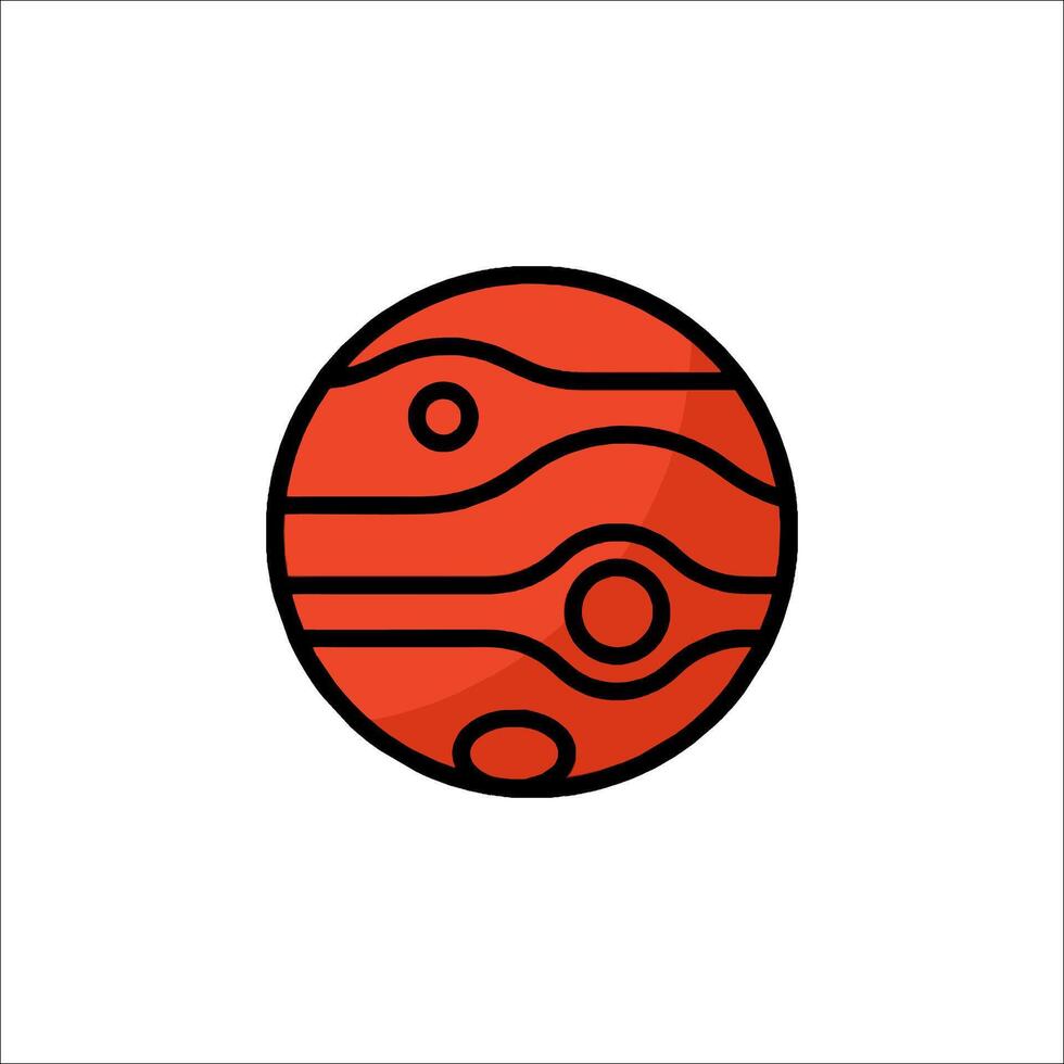 A red planet with a black line on it vector