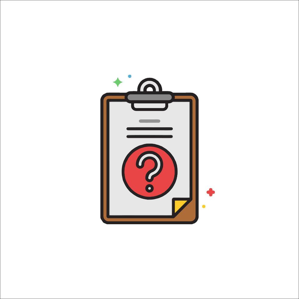 Question mark icon on clipboard vector