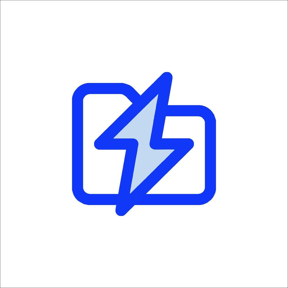 A blue lightning bolt icon on a white background vector