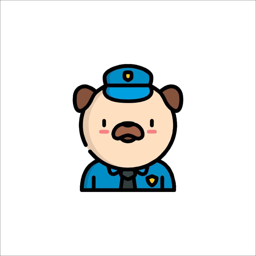 A cartoon police officer character with a hat vector