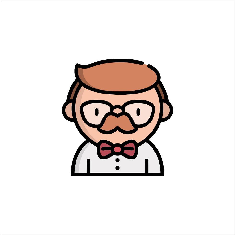 A man with a mustache and bow tie vector