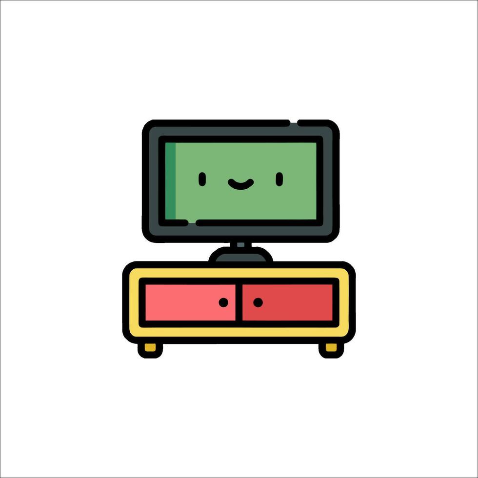 Tv flat design icon illustration vector