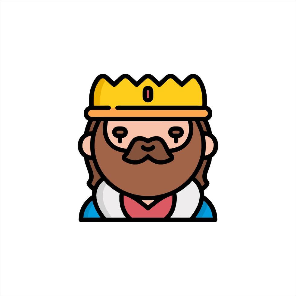 A cartoon king with a beard and mustache vector