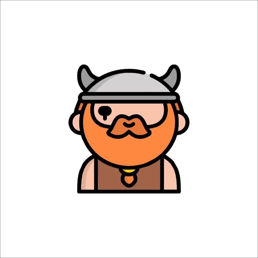 A cartoon viking with a beard and a beard vector