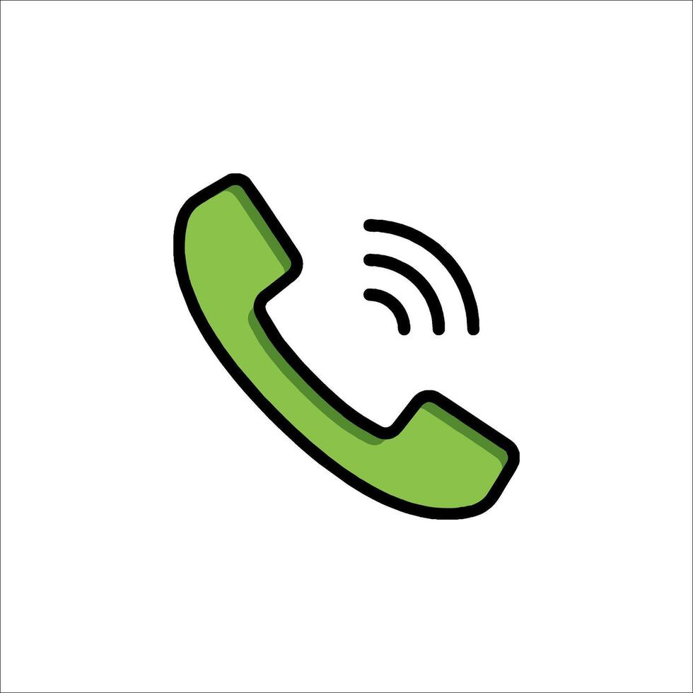 A phone icon with a green phone on it vector