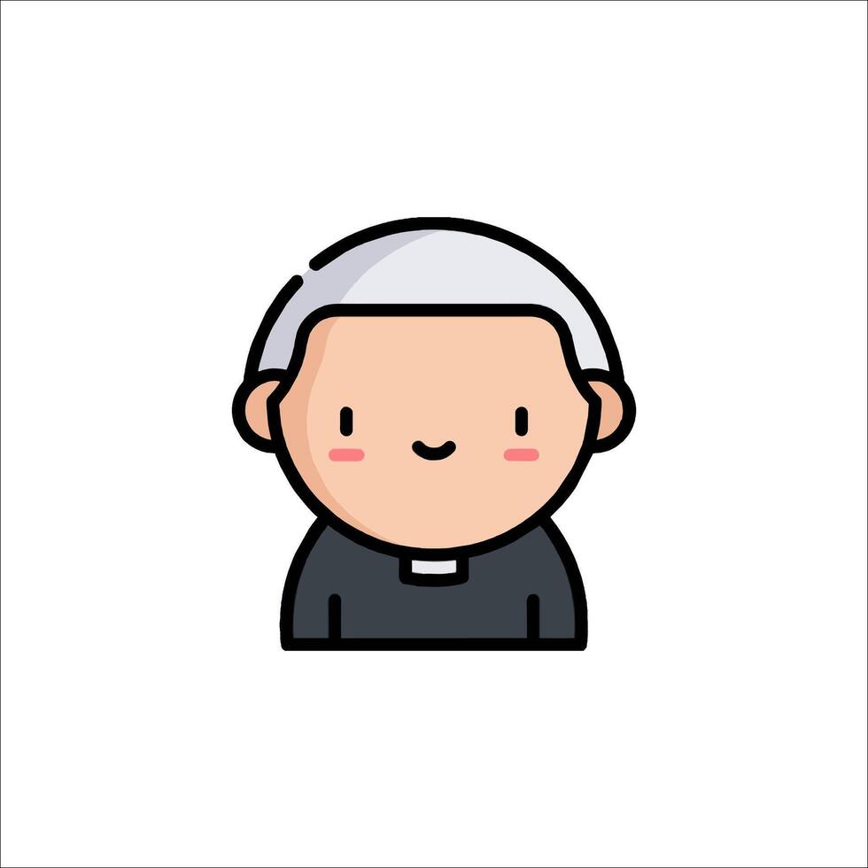 A cartoon character of a priest vector