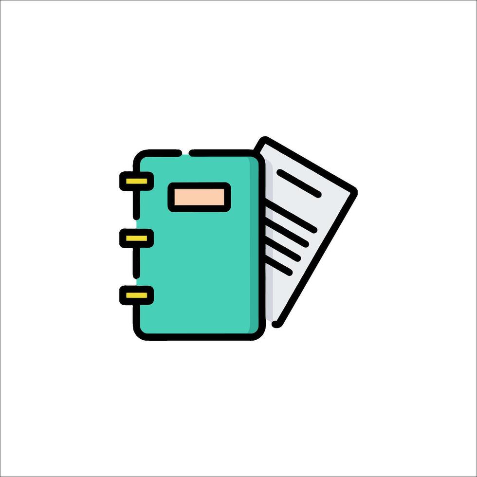 A notebook and a pen icon on a white background vector