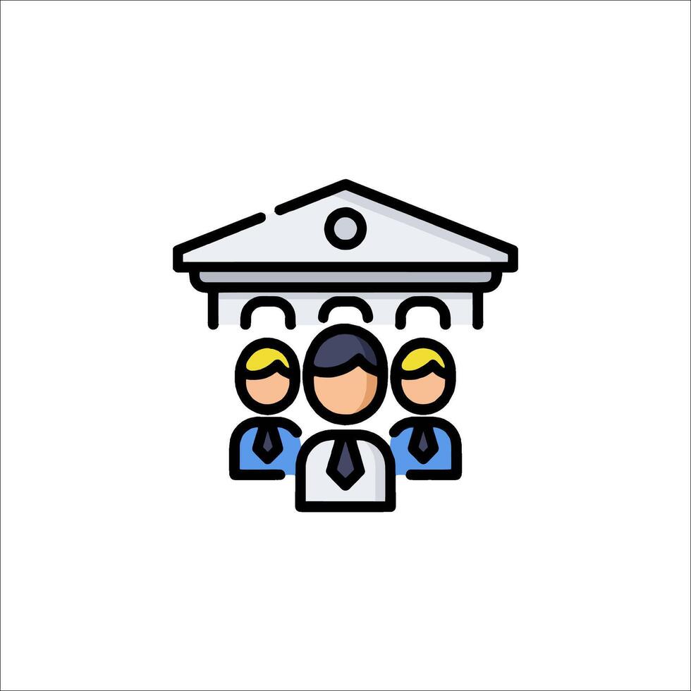 A man and woman are standing in front of a building vector