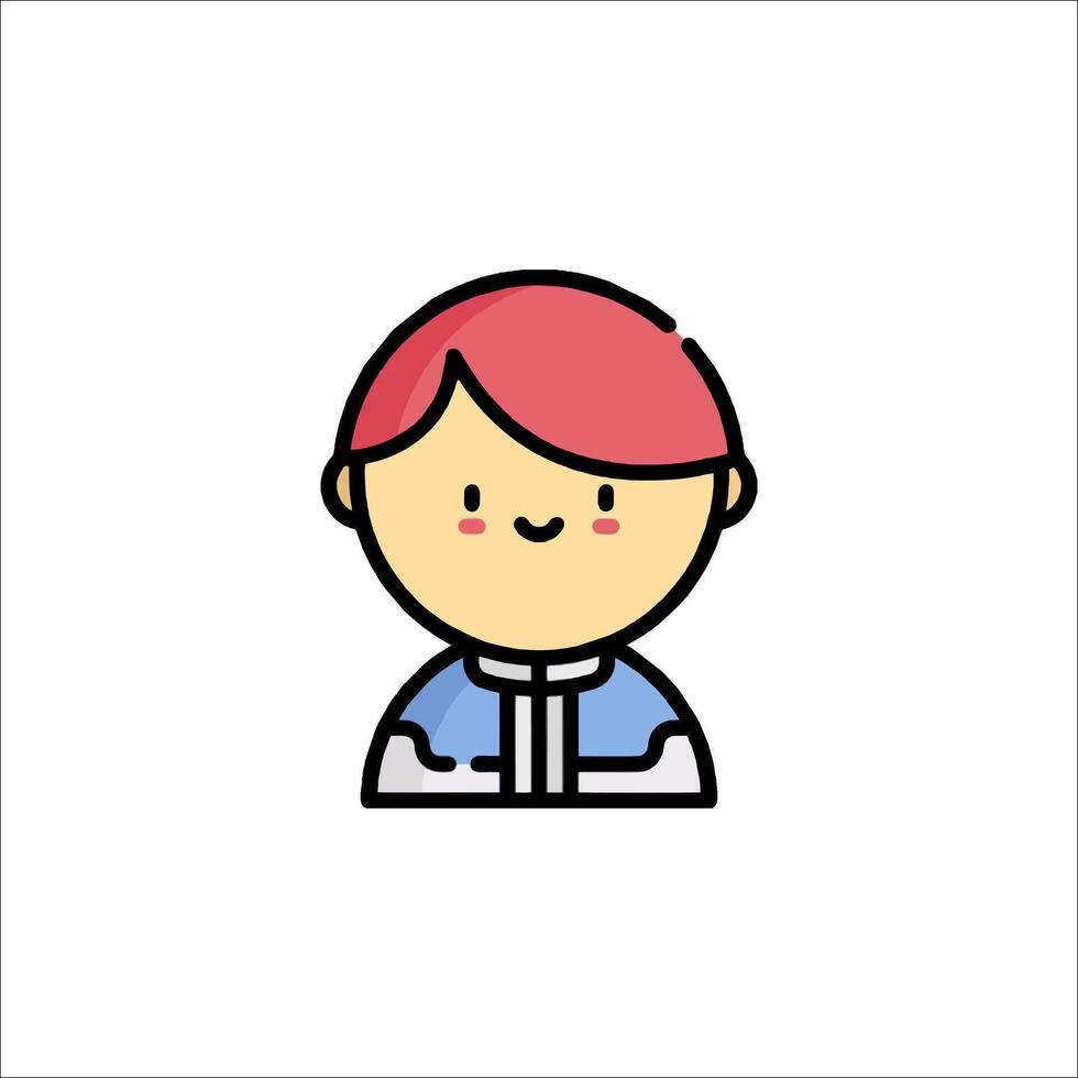 A girl with red hair is shown in a flat style vector