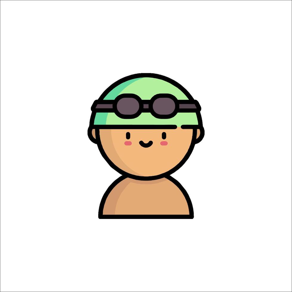 A cartoon character wearing a swim cap vector