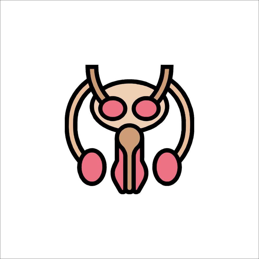 A cartoon character with a head and two eyes vector