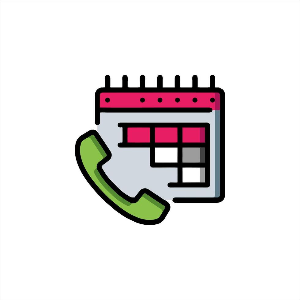 A phone icon with a calendar and phone vector