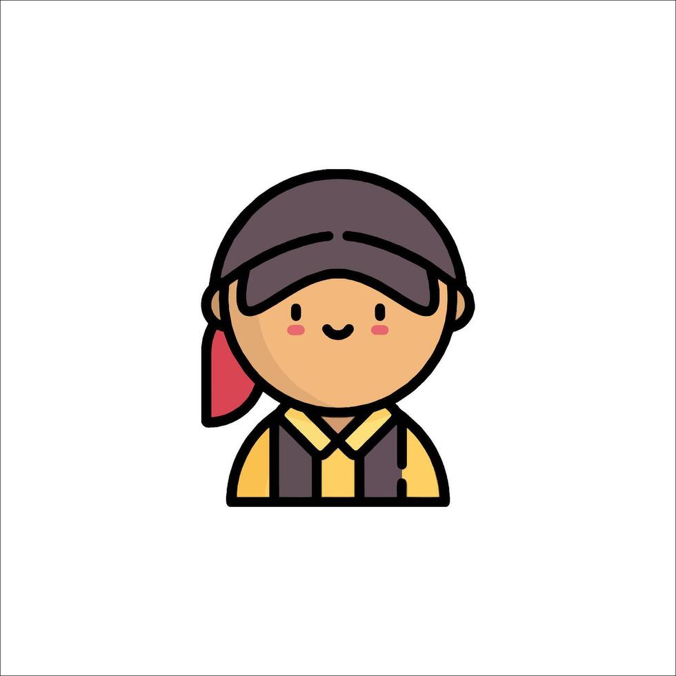 A cartoon character with a hat and a red bandana vector