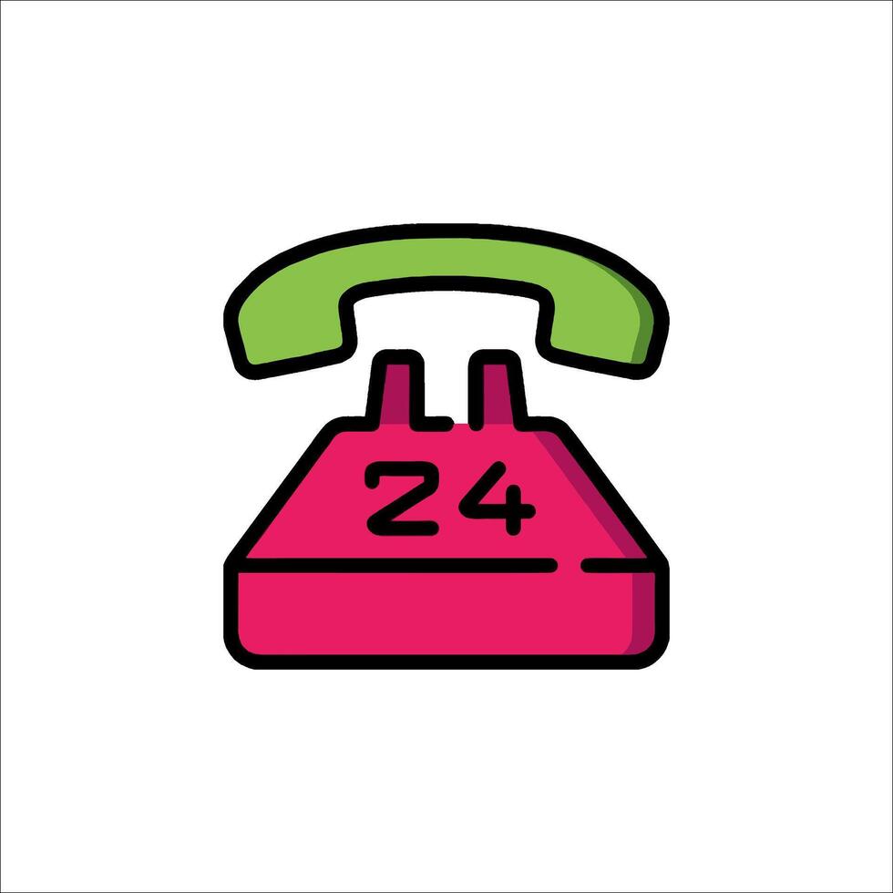 A telephone icon with the number 24 vector