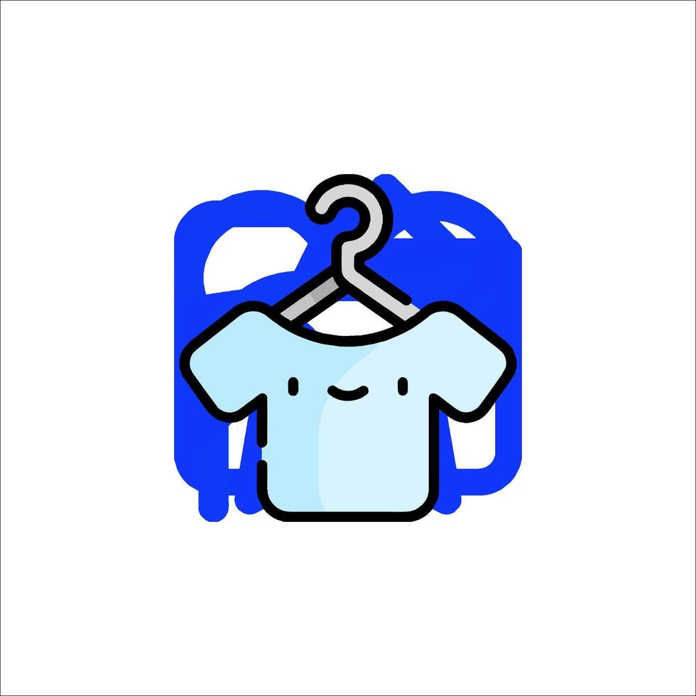 A blue t - shirt hanging on a hanger with a smiley face vector