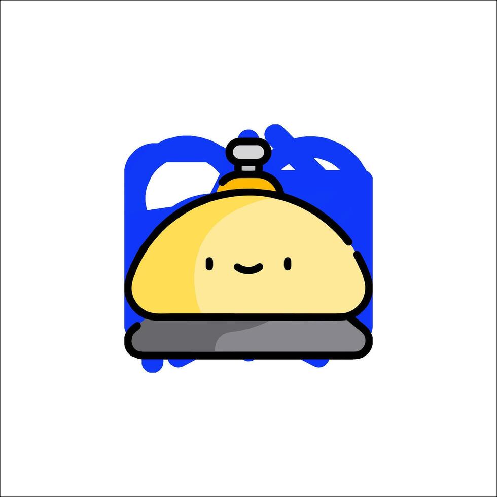A cartoon yellow bell with a smile on it vector