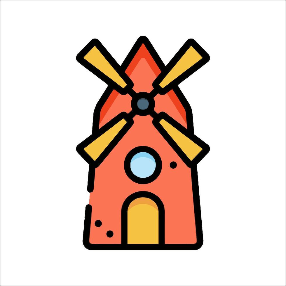 A windmill icon on a white background vector