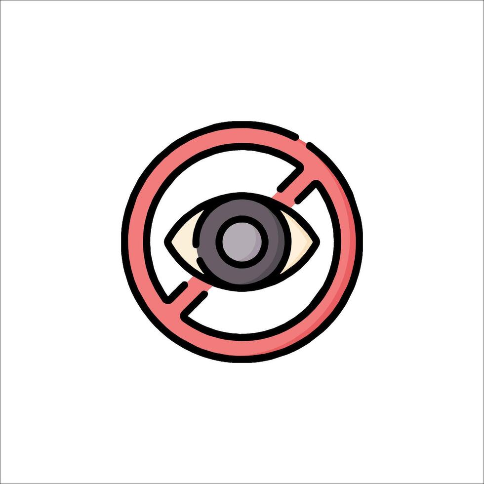 No eye icon illustration vector