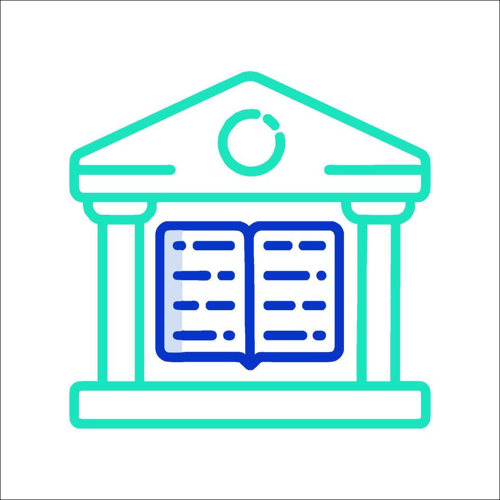 A book on a building icon vector