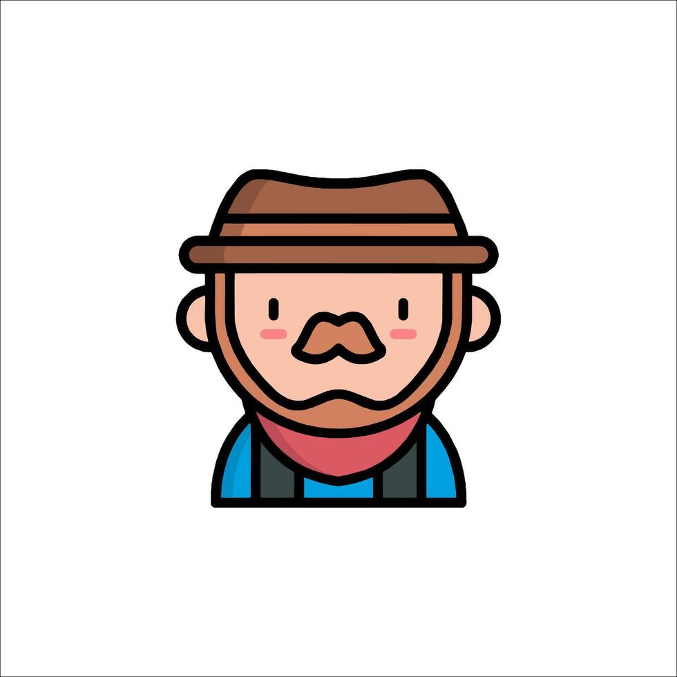 A cartoon man with a mustache and hat vector