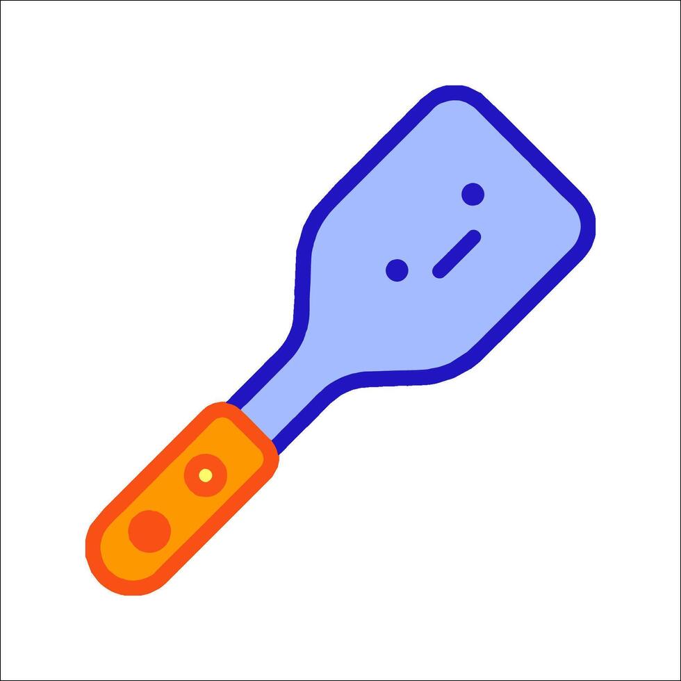 A blue spatula with an orange handle vector