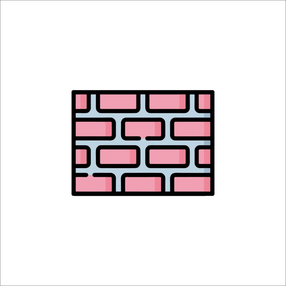 A brick wall icon in a flat style vector
