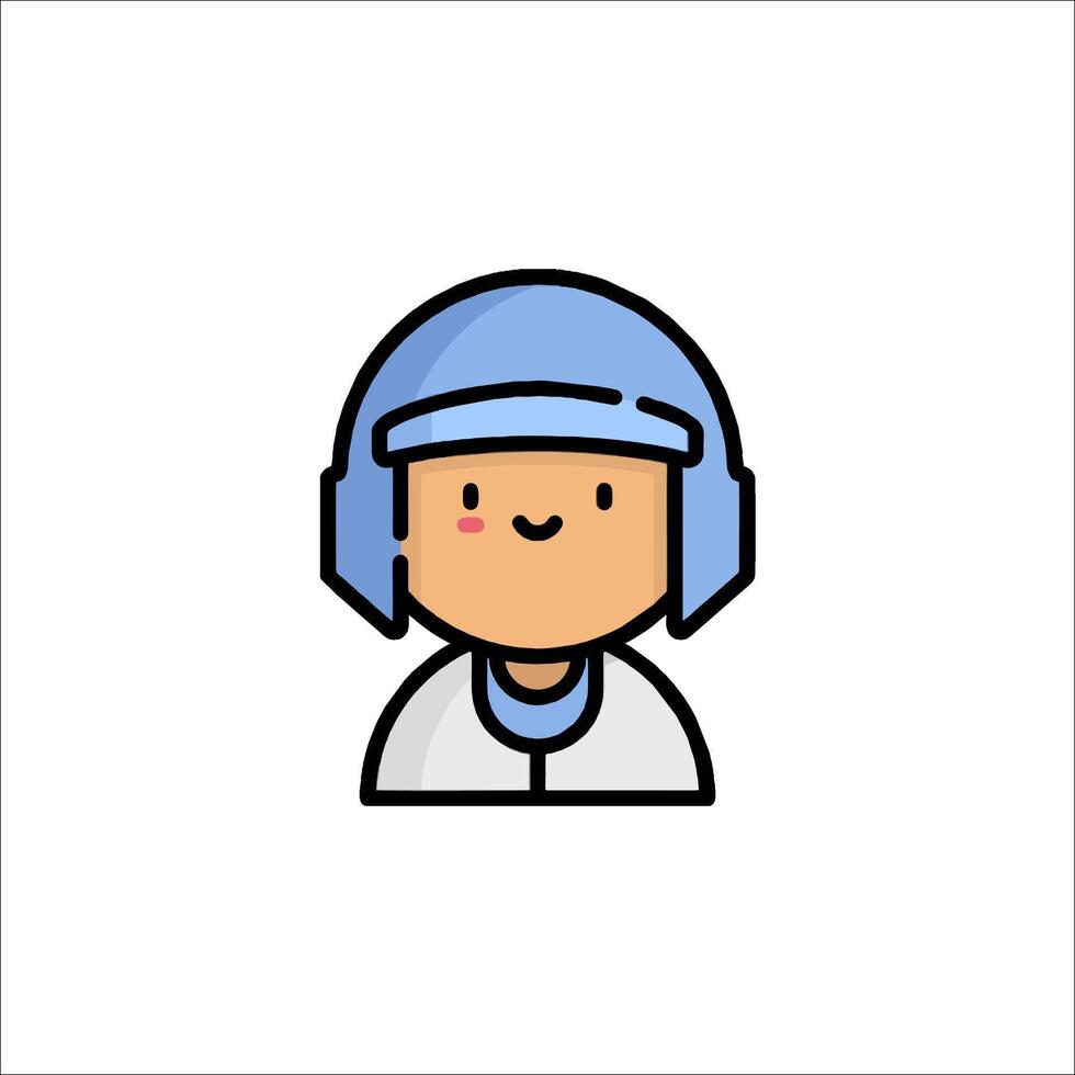 A cartoon character wearing a helmet vector