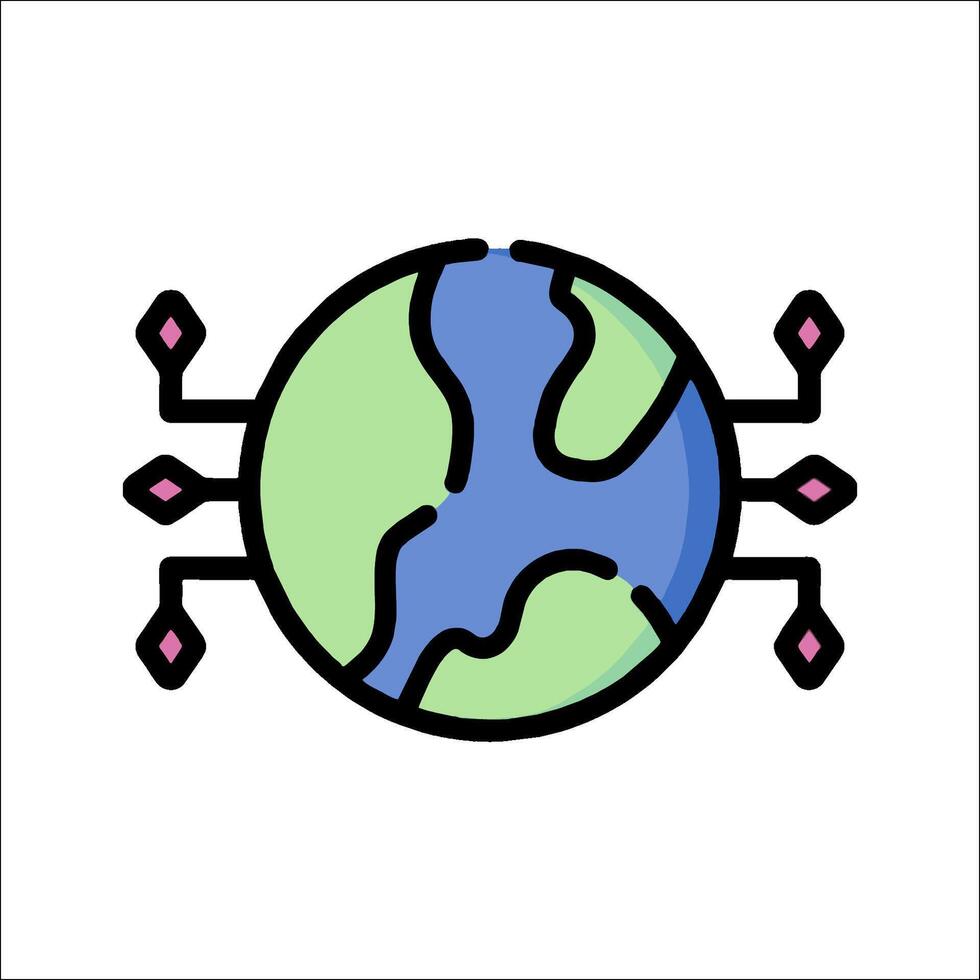 The earth is surrounded by a network of wires vector