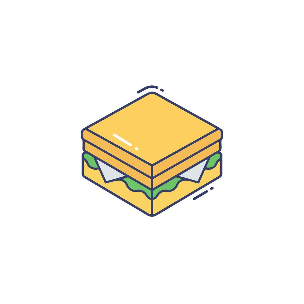 Sandwich icon in line style vector