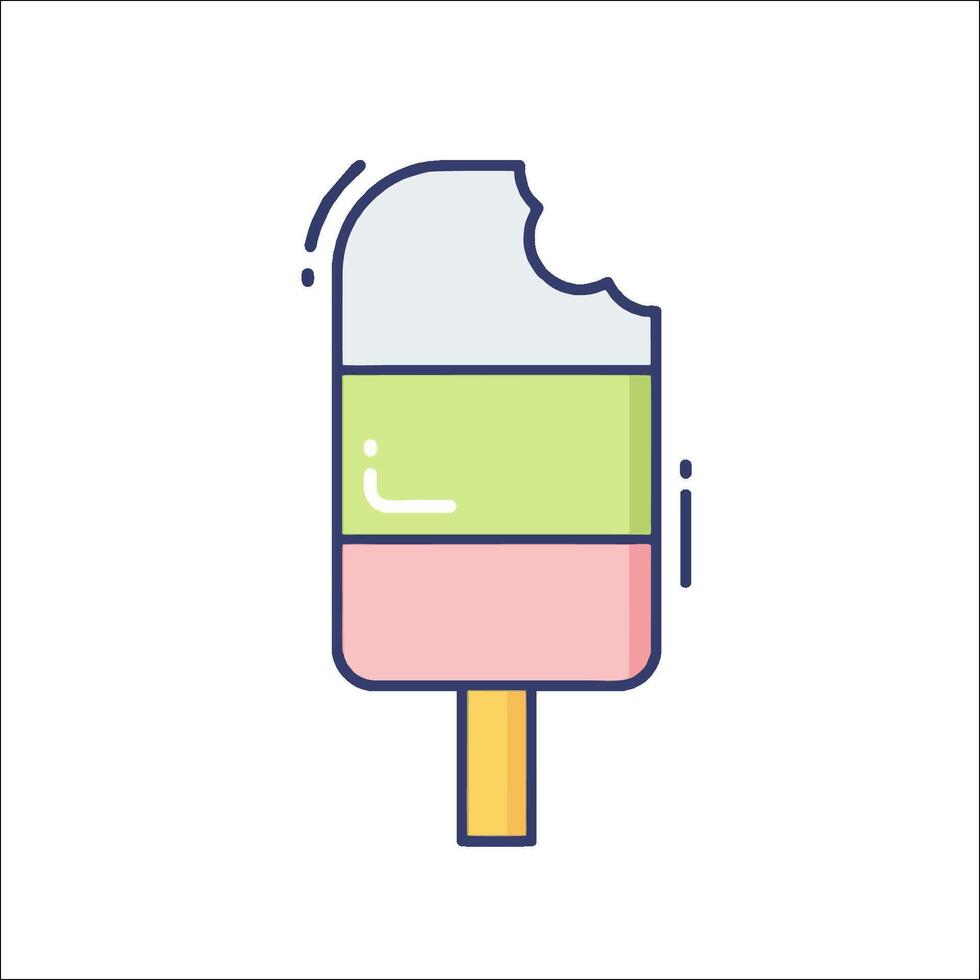 Ice cream icon with a stick on a white background vector