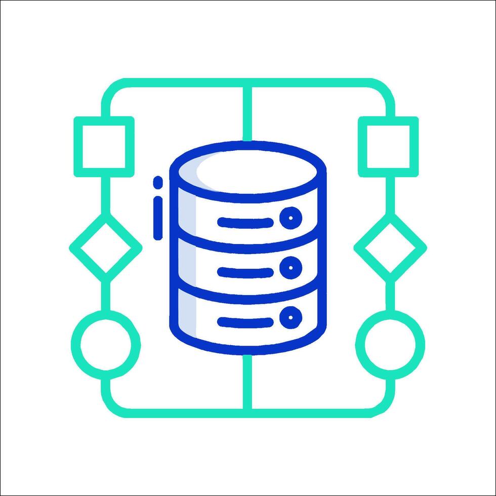 A database icon with a green and blue background vector