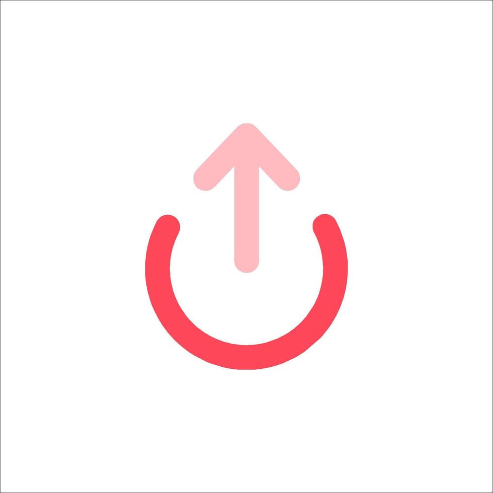 A red arrow pointing up on a white background vector
