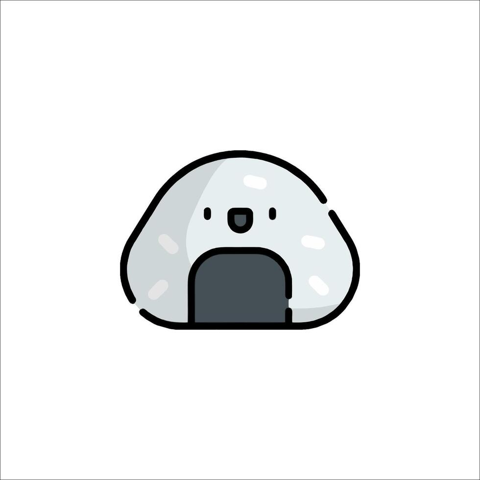 A white and black cartoon character with a face vector