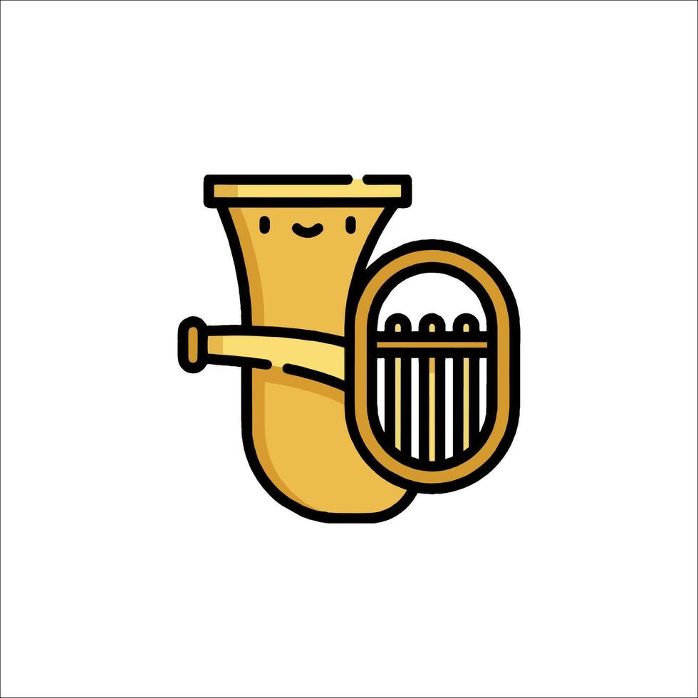 A cartoon instrument with a smile on it vector